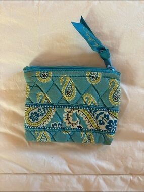 Vera Bradley Blue Paisley Quilted Coin Purse Vintage 2000’s